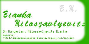 bianka miloszavlyevits business card